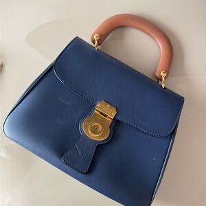 Burberry Briefcase Bag in Navy with Golf Halfware and Leather handle